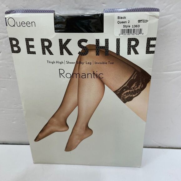 NEW IN PACKAGE BERKSHIRE ROMANTIC THIGH HIGH STOCKINGS IN BLACK - Picture 1 of 3